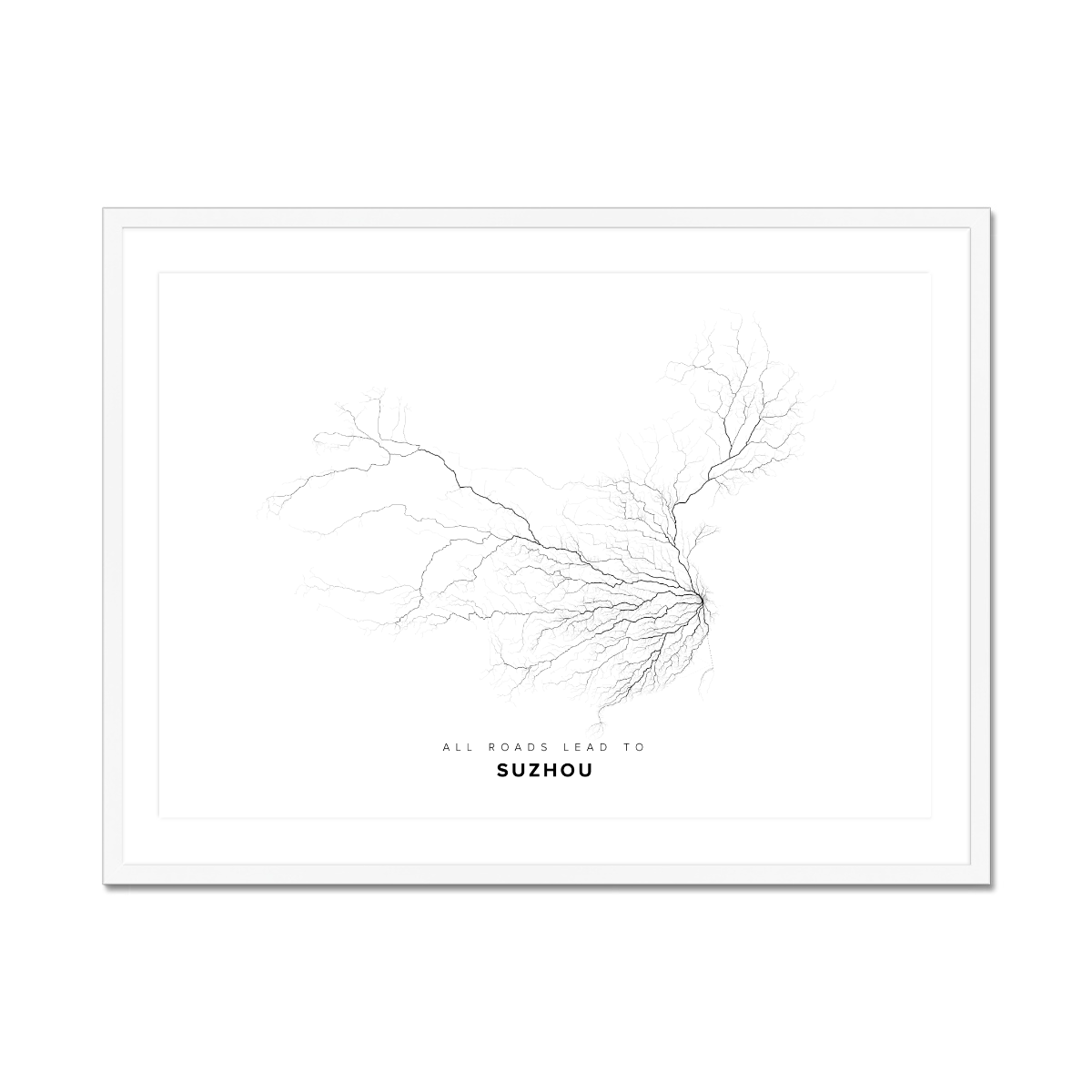 All roads lead to Suzhou (China) Fine Art Map Print