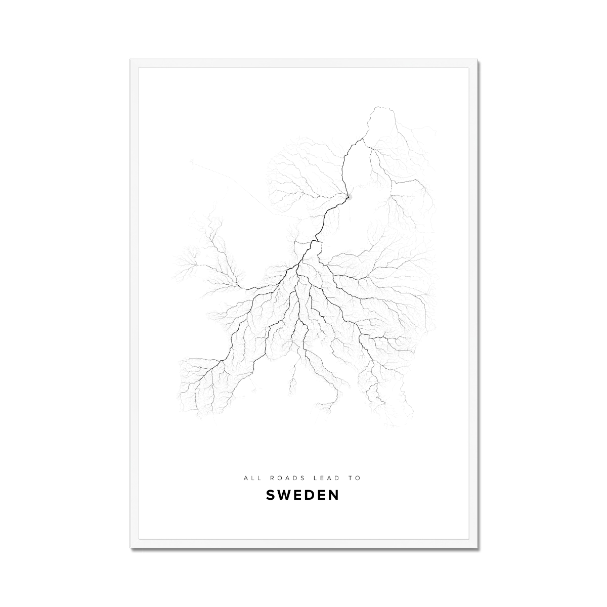 All roads lead to Sweden Fine Art Map Print