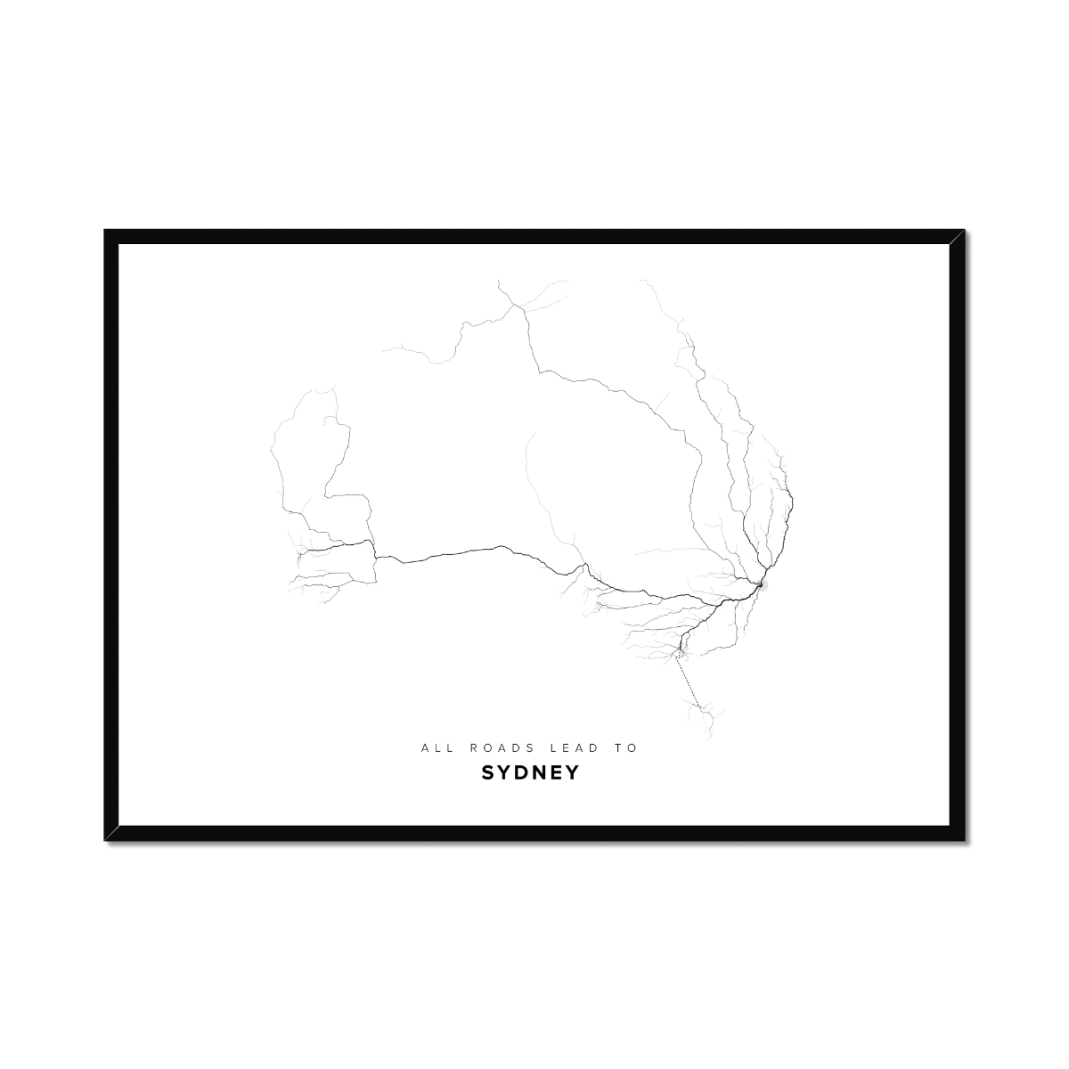 All roads lead to Sydney (Australia) Fine Art Map Print