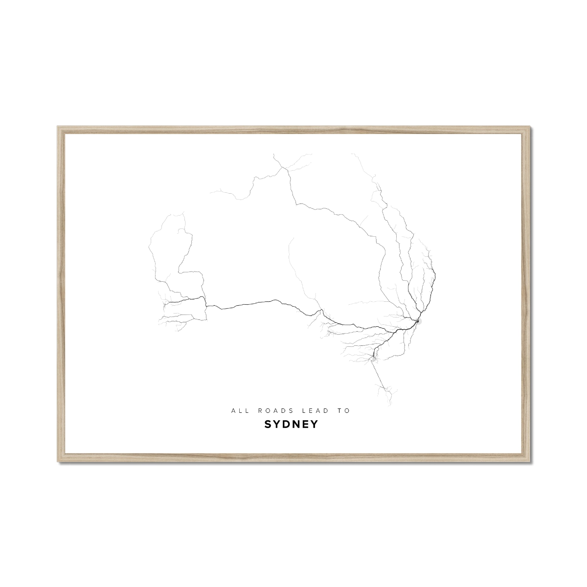 All roads lead to Sydney (Australia) Fine Art Map Print