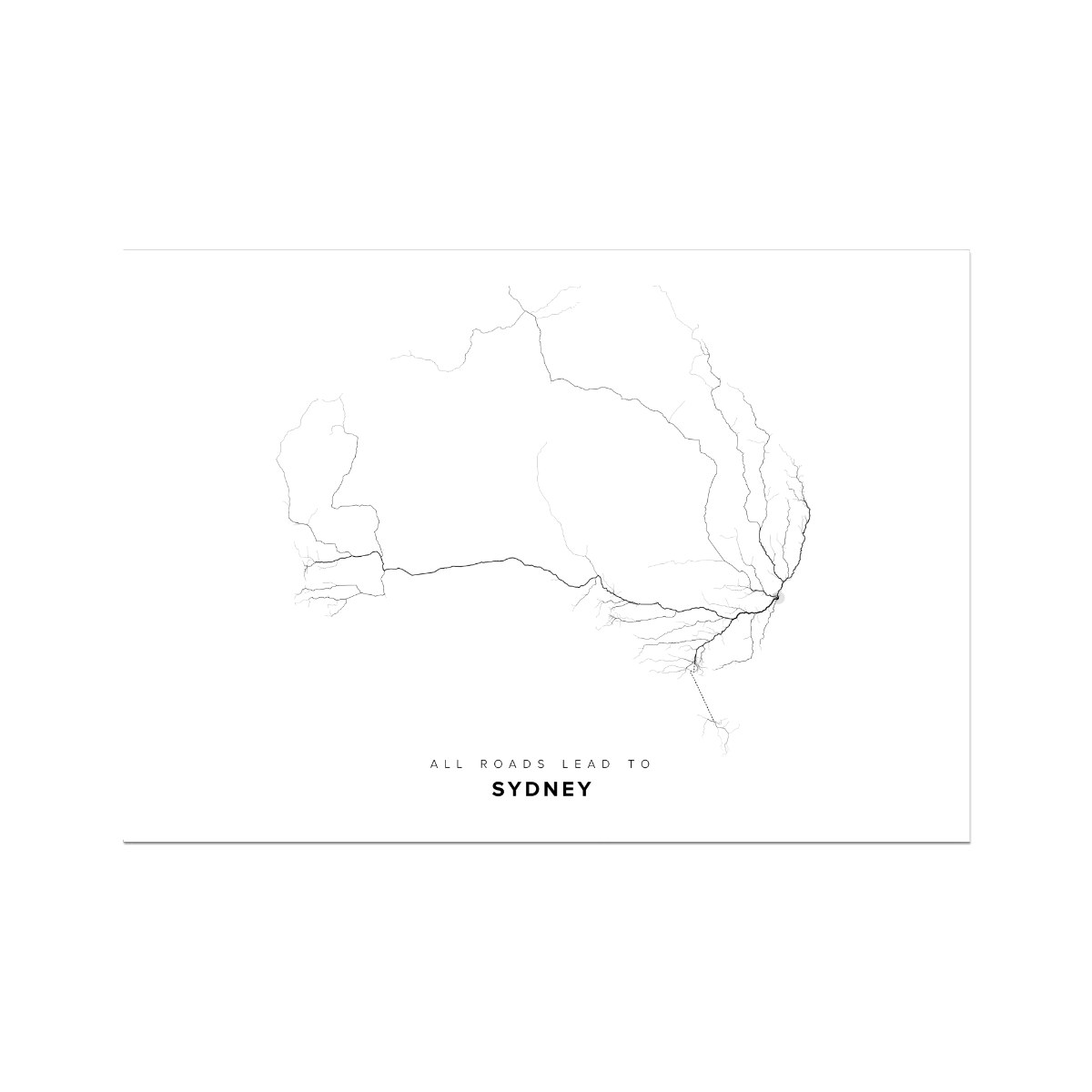 All roads lead to Sydney (Australia) Fine Art Map Print