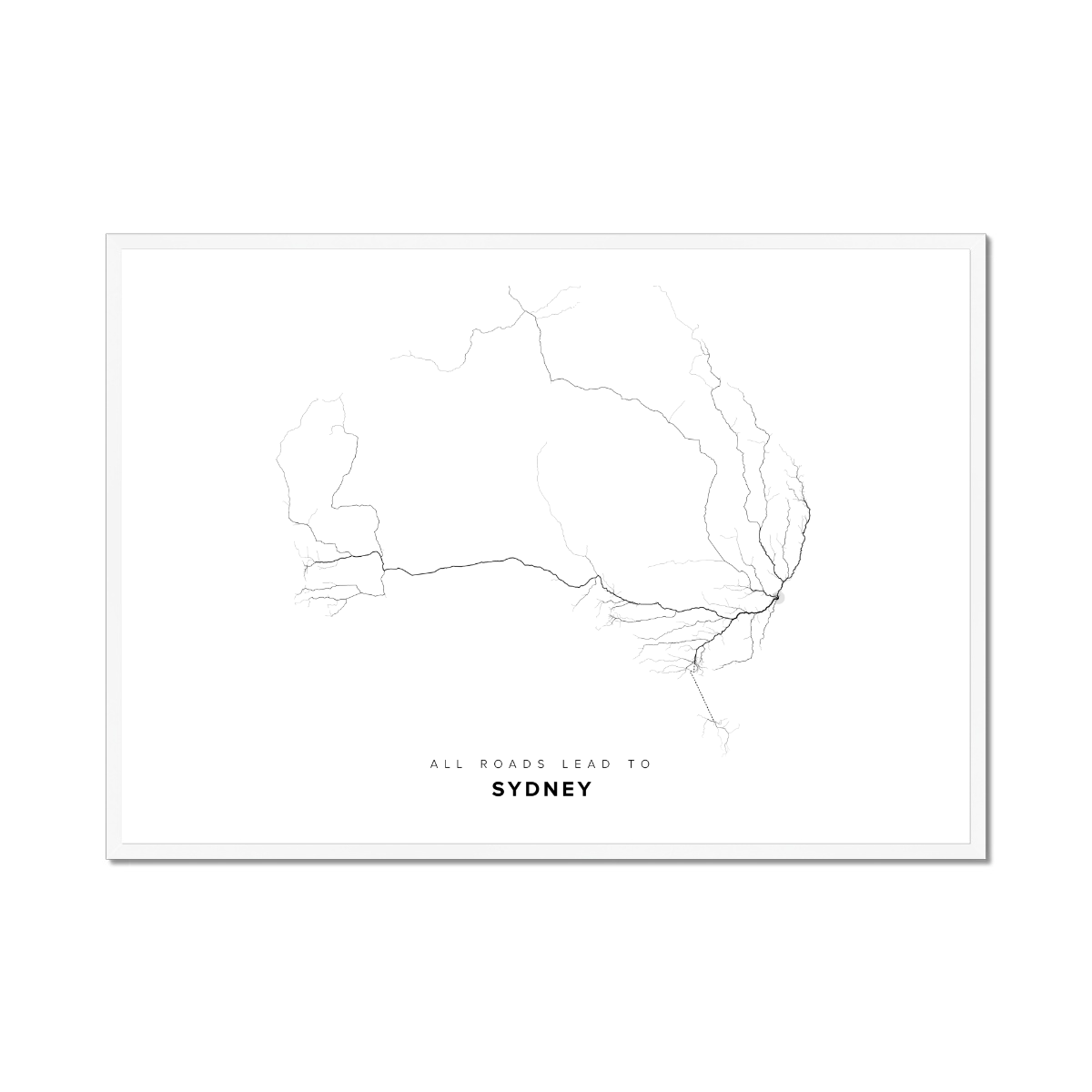 All roads lead to Sydney (Australia) Fine Art Map Print