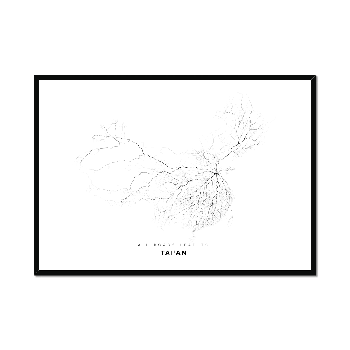 All roads lead to Tai’an (China) Fine Art Map Print