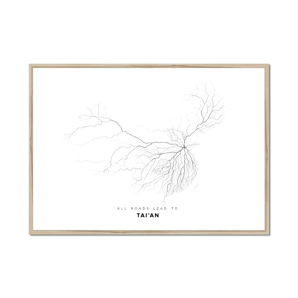 All roads lead to Tai’an (China) Fine Art Map Print