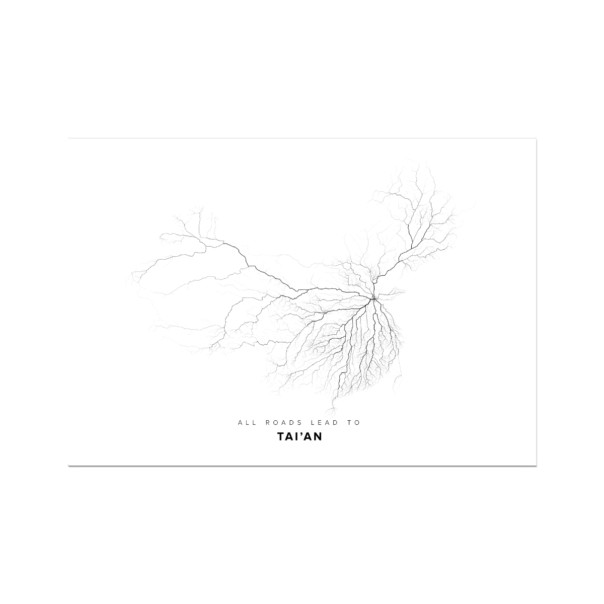 All roads lead to Tai’an (China) Fine Art Map Print