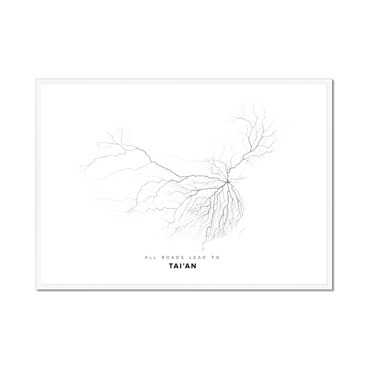 All roads lead to Tai’an (China) Fine Art Map Print