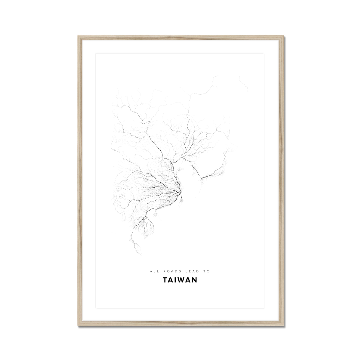 All roads lead to Taiwan Fine Art Map Print