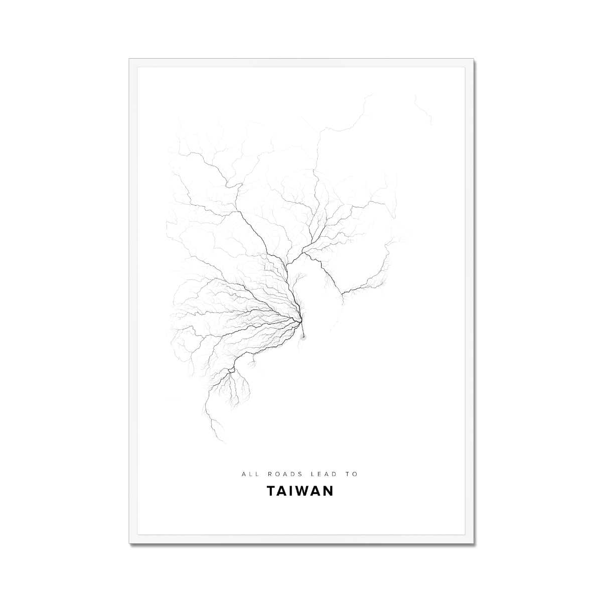 All roads lead to Taiwan Fine Art Map Print