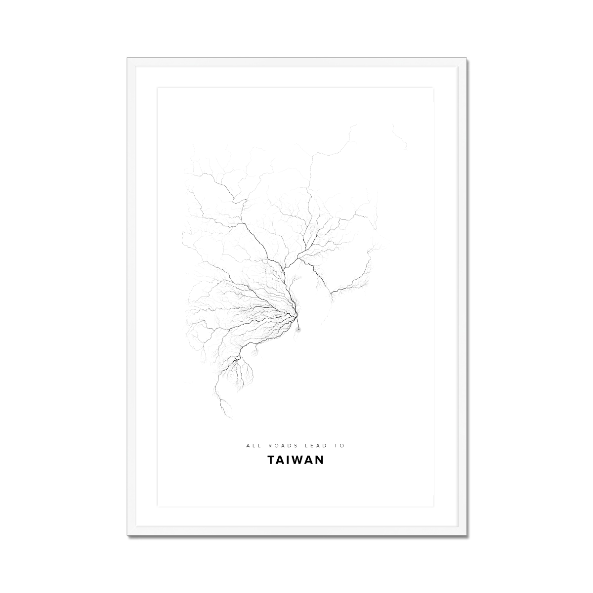 All roads lead to Taiwan Fine Art Map Print