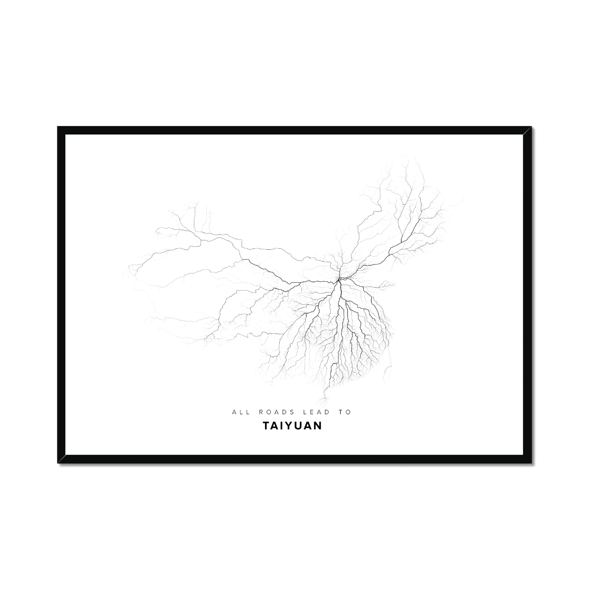 All roads lead to Taiyuan (China) Fine Art Map Print