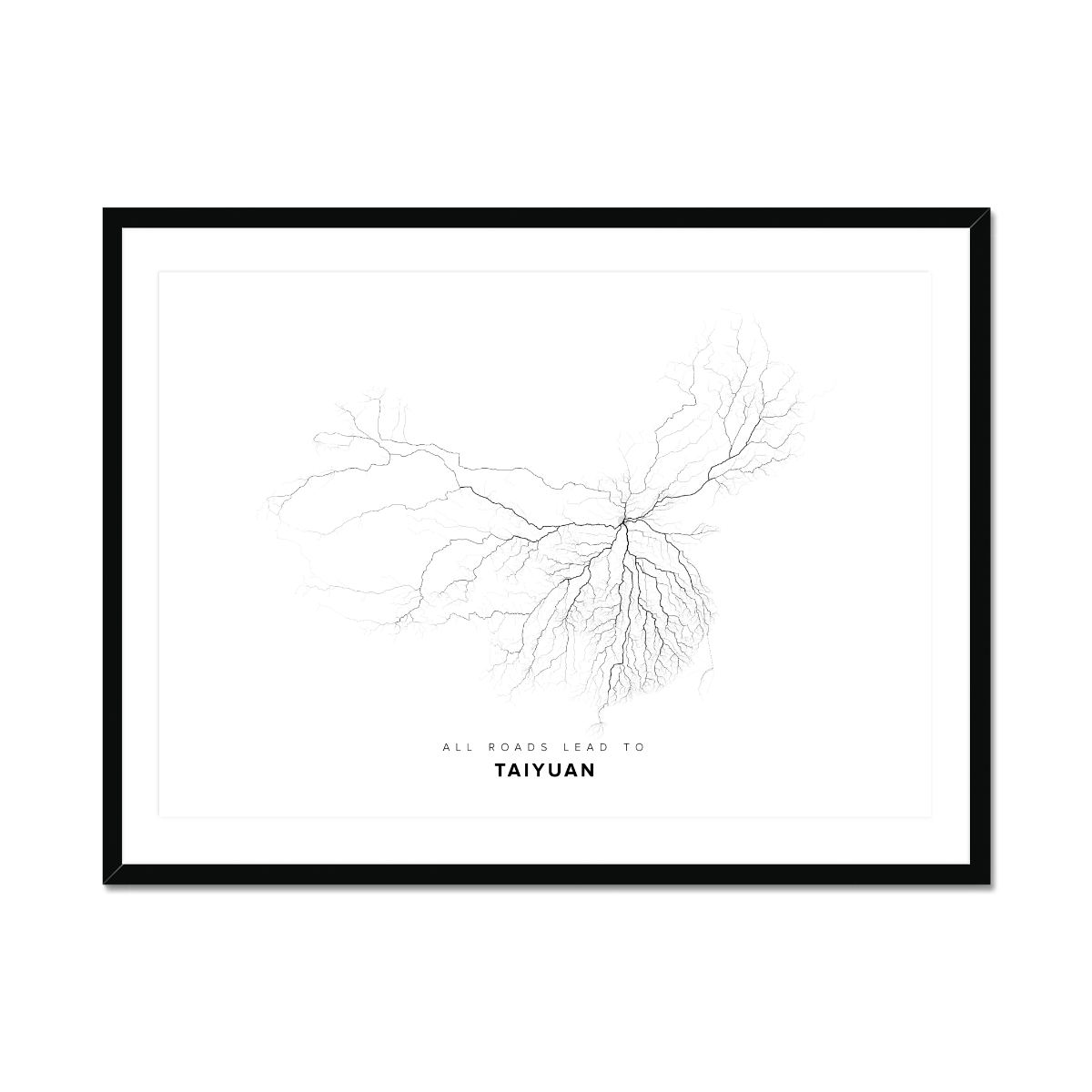 All roads lead to Taiyuan (China) Fine Art Map Print