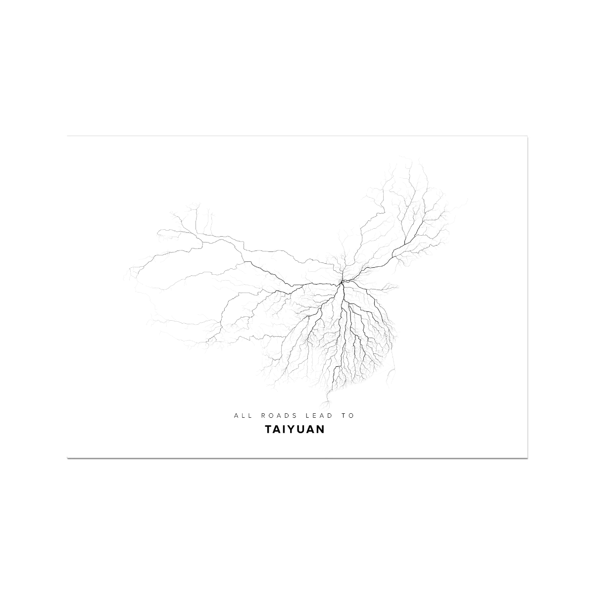 All roads lead to Taiyuan (China) Fine Art Map Print