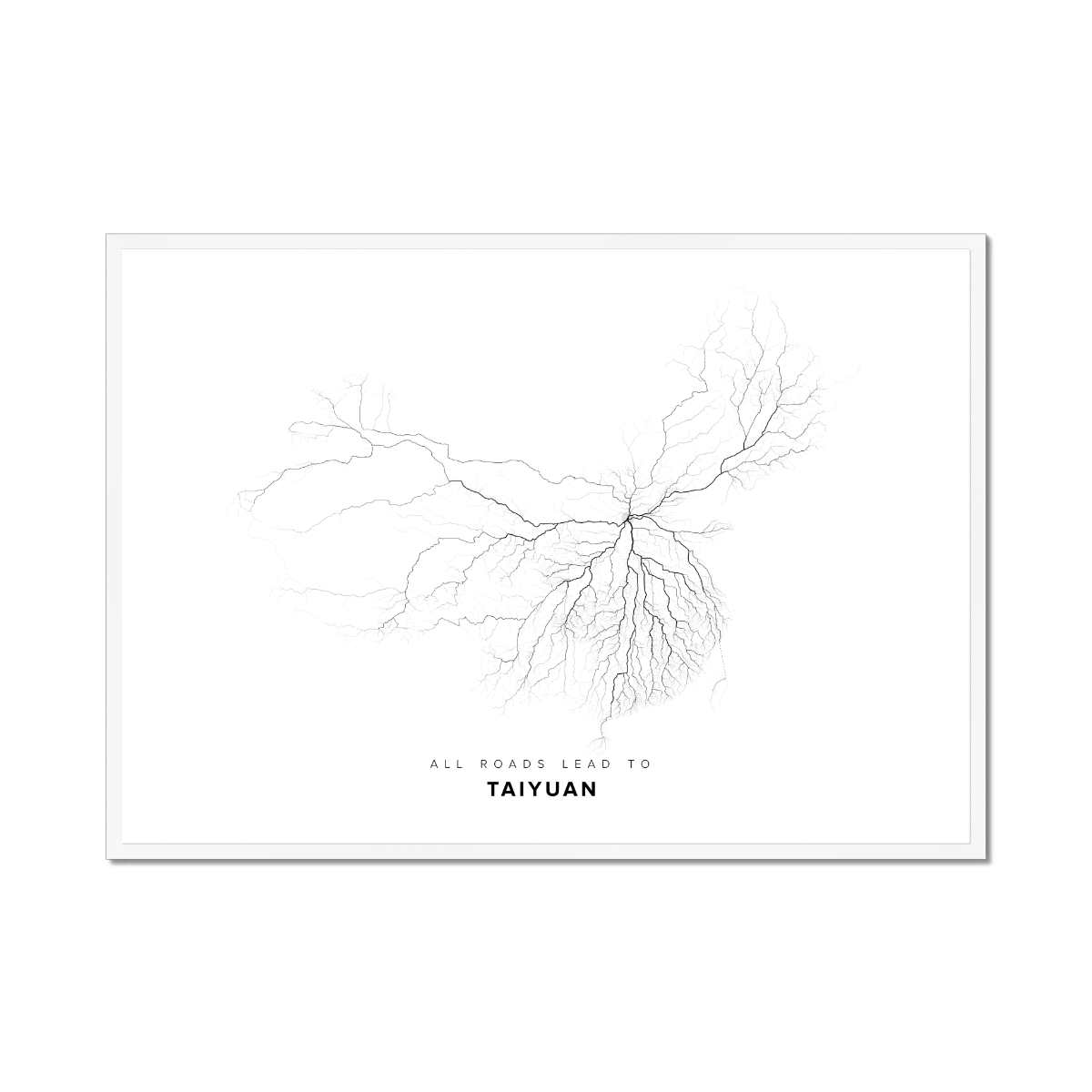 All roads lead to Taiyuan (China) Fine Art Map Print