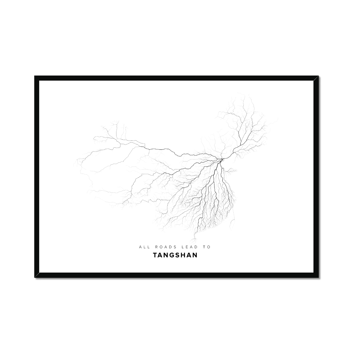 All roads lead to Tangshan (China) Fine Art Map Print