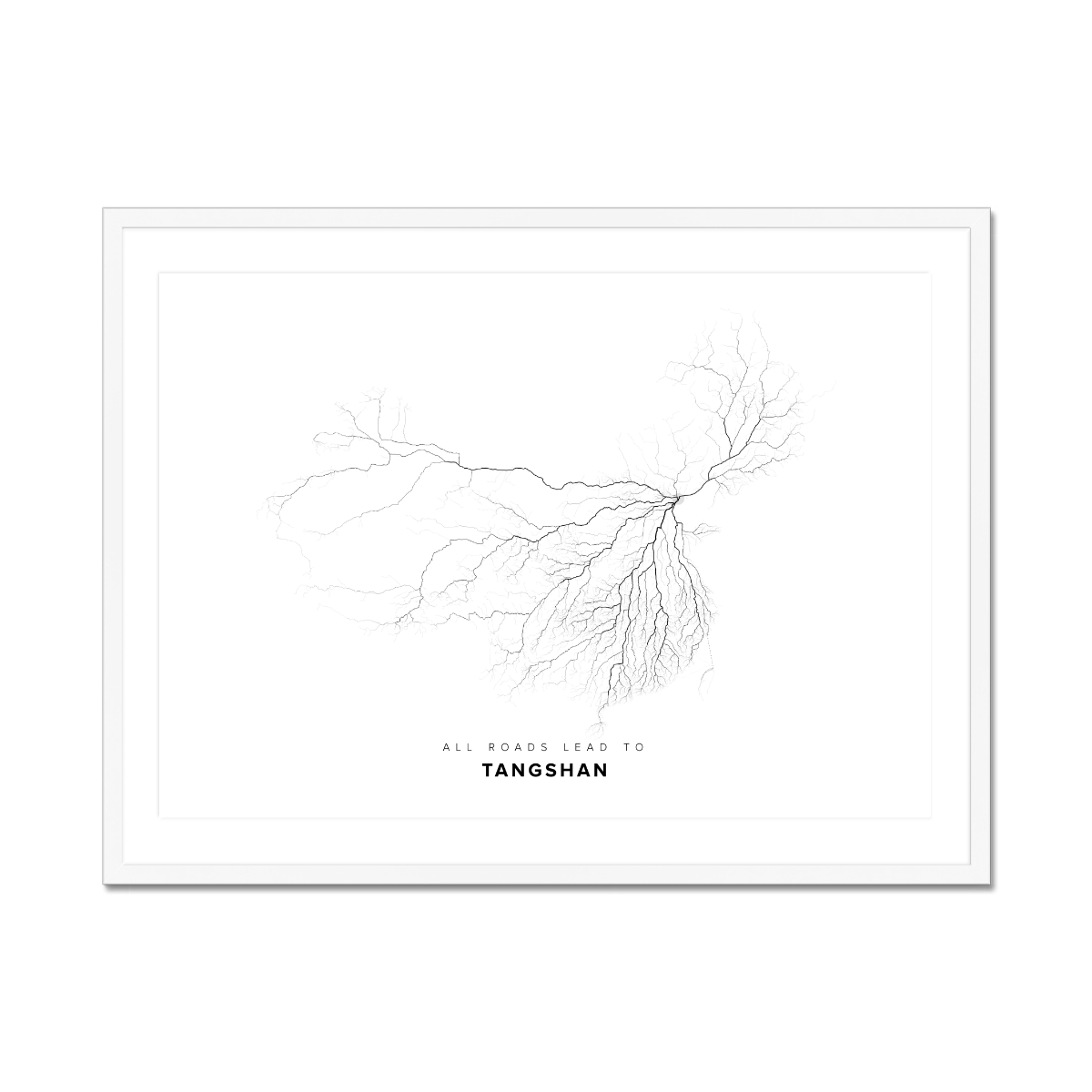 All roads lead to Tangshan (China) Fine Art Map Print
