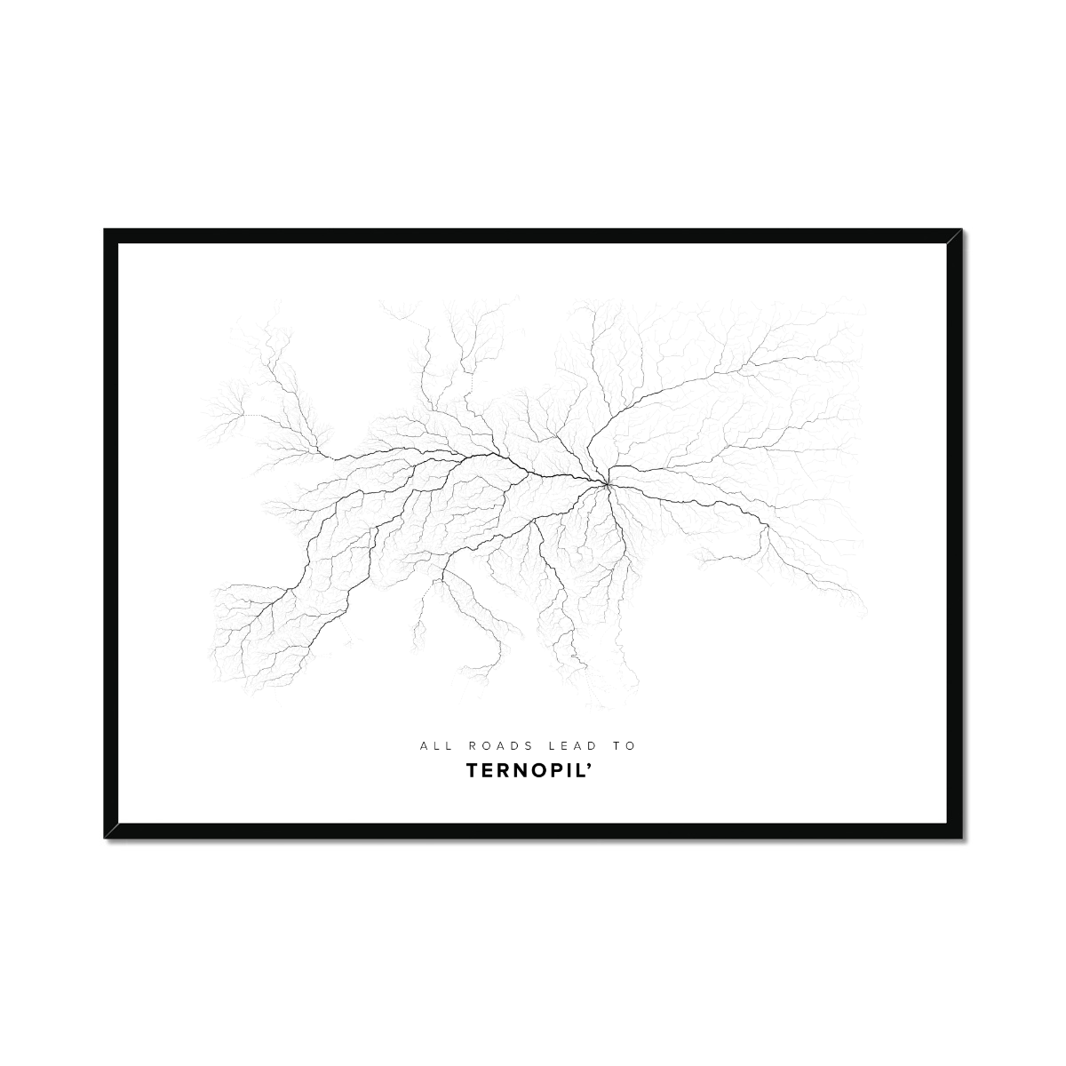 All roads lead to Ternopil’ (Ukraine) Fine Art Map Print