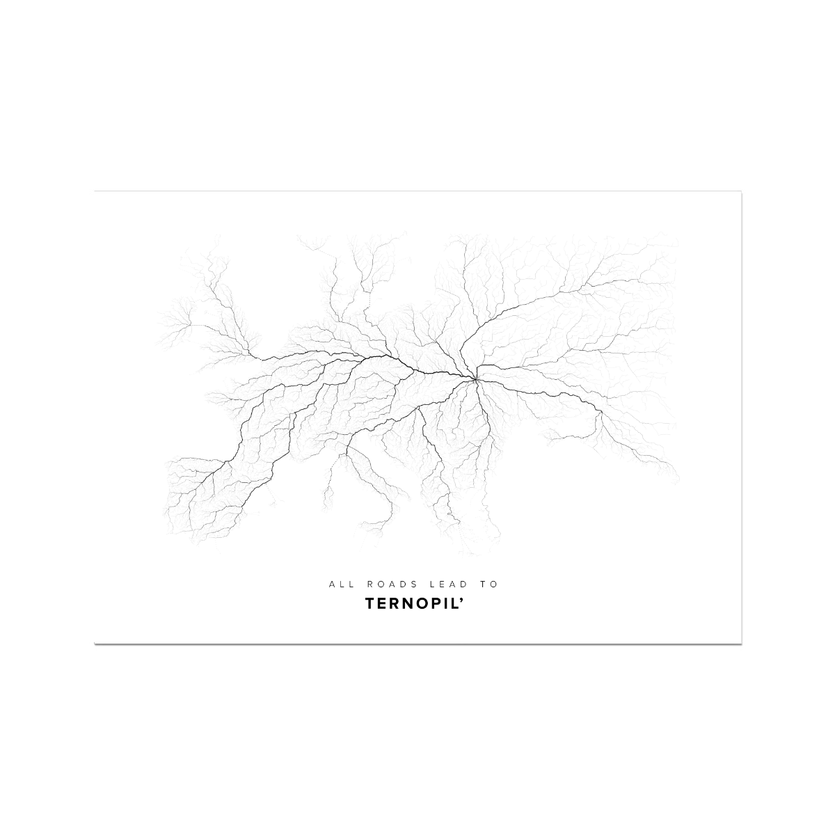 All roads lead to Ternopil’ (Ukraine) Fine Art Map Print