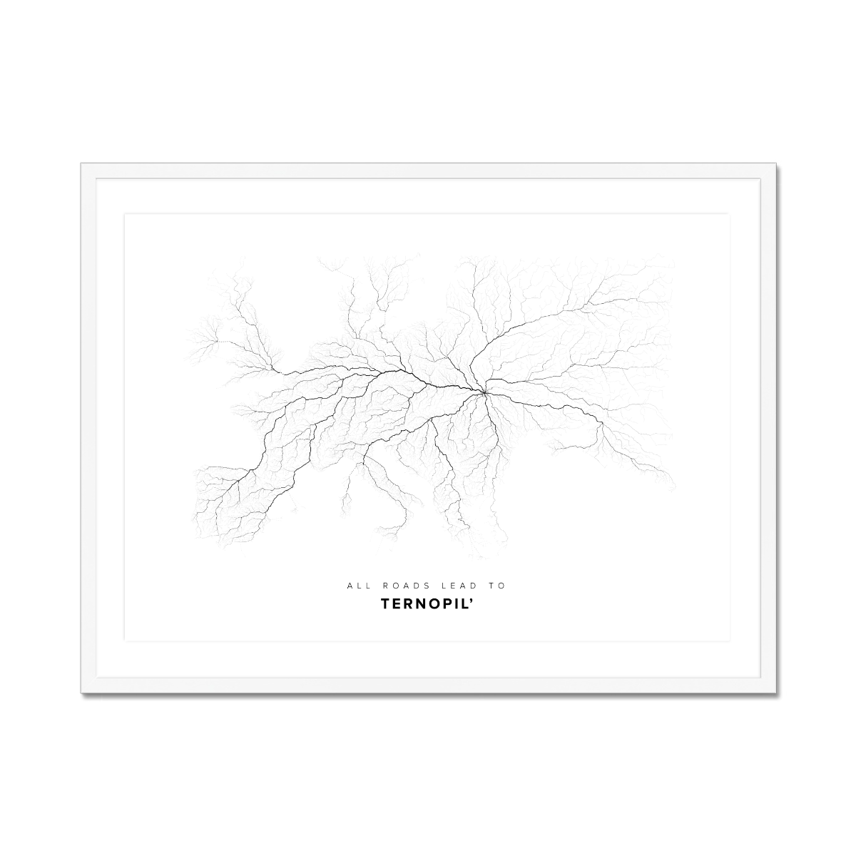 All roads lead to Ternopil’ (Ukraine) Fine Art Map Print
