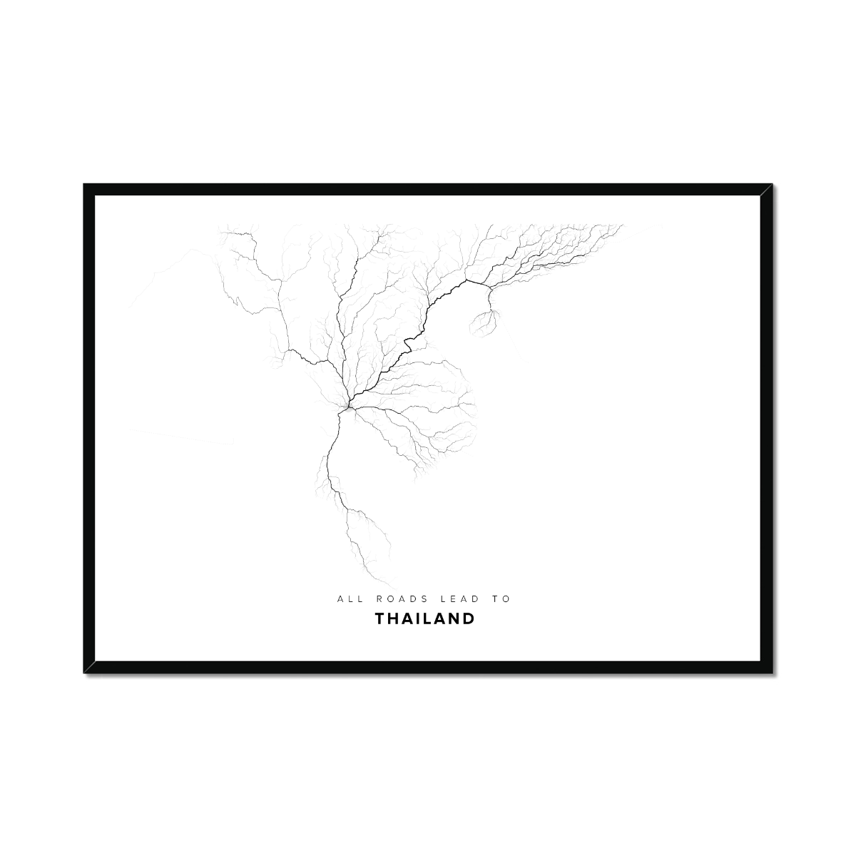 All roads lead to Thailand Fine Art Map Print