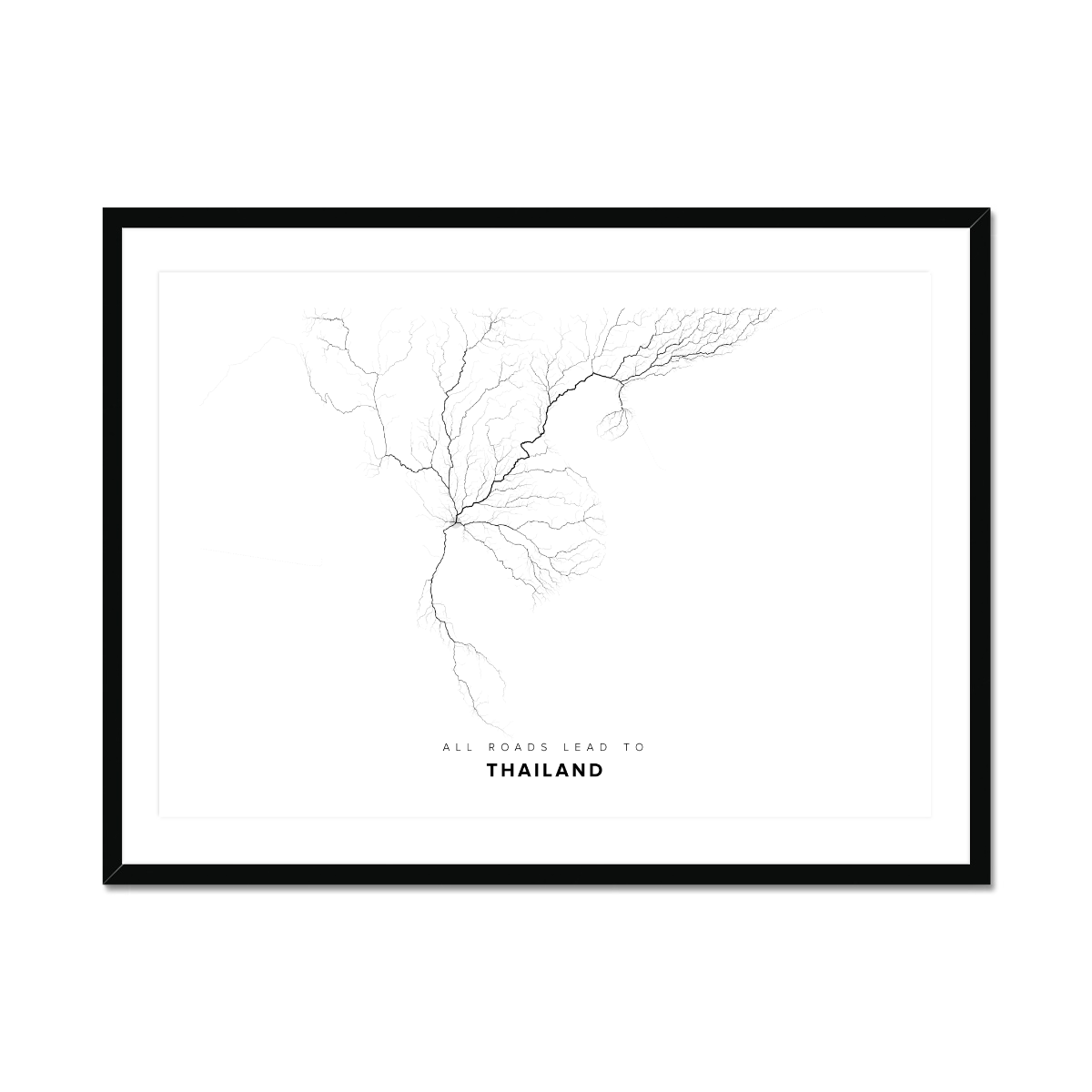 All roads lead to Thailand Fine Art Map Print