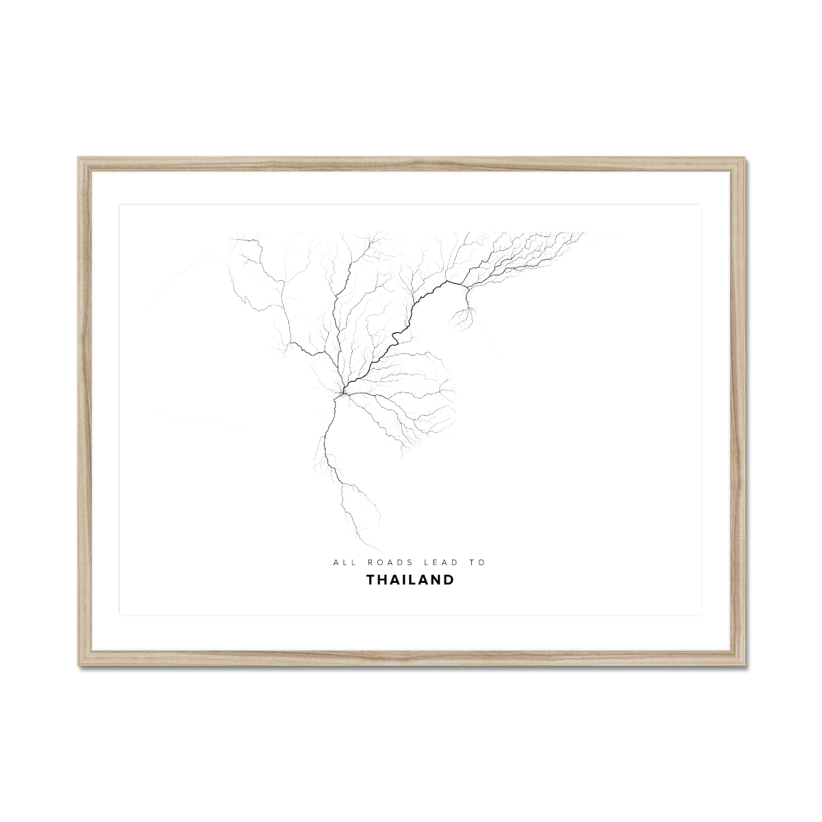 All roads lead to Thailand Fine Art Map Print