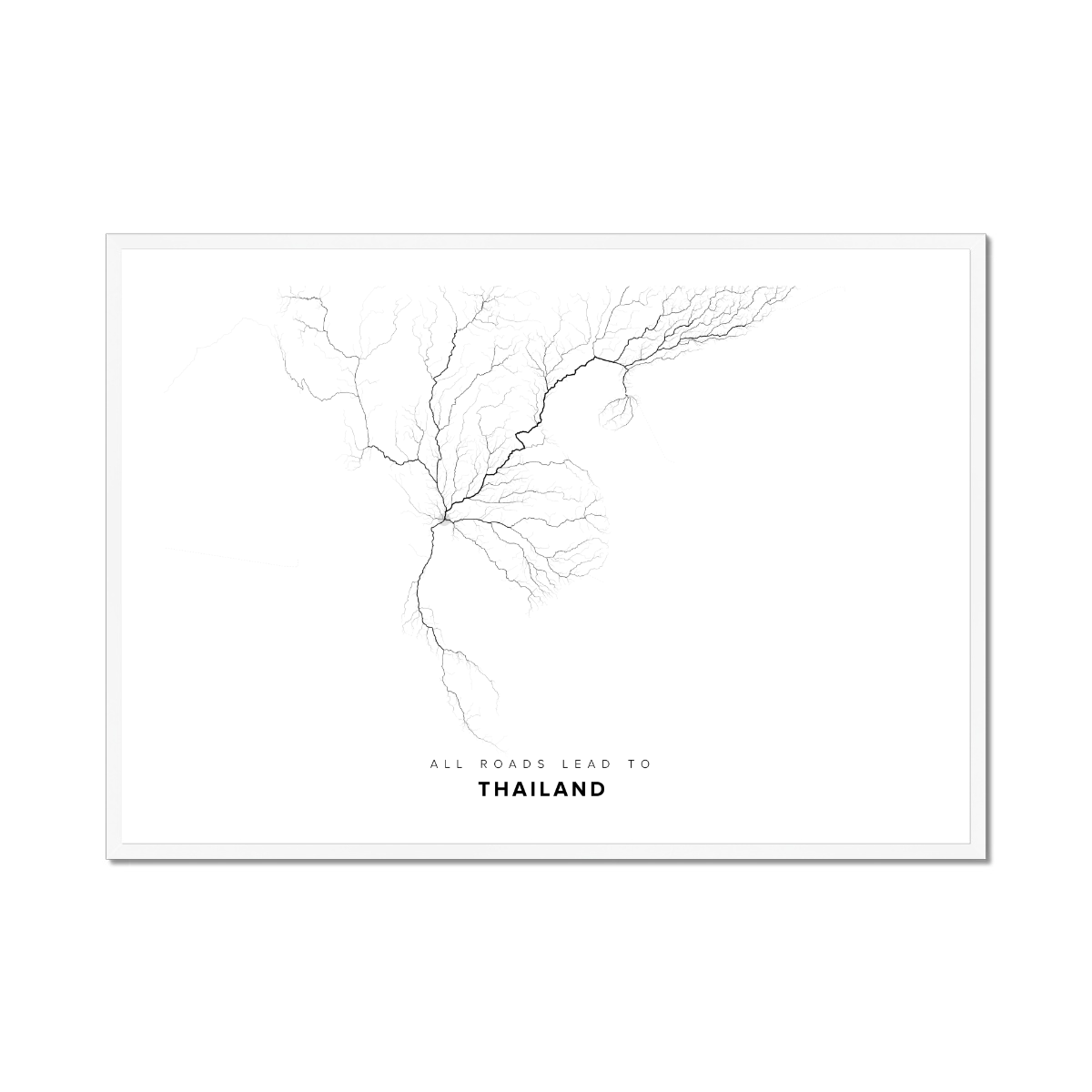 All roads lead to Thailand Fine Art Map Print
