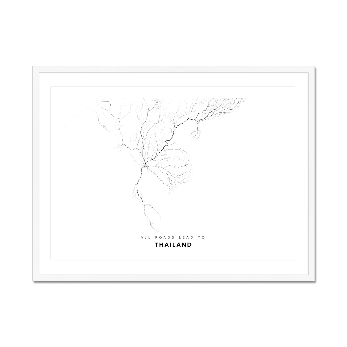 All roads lead to Thailand Fine Art Map Print
