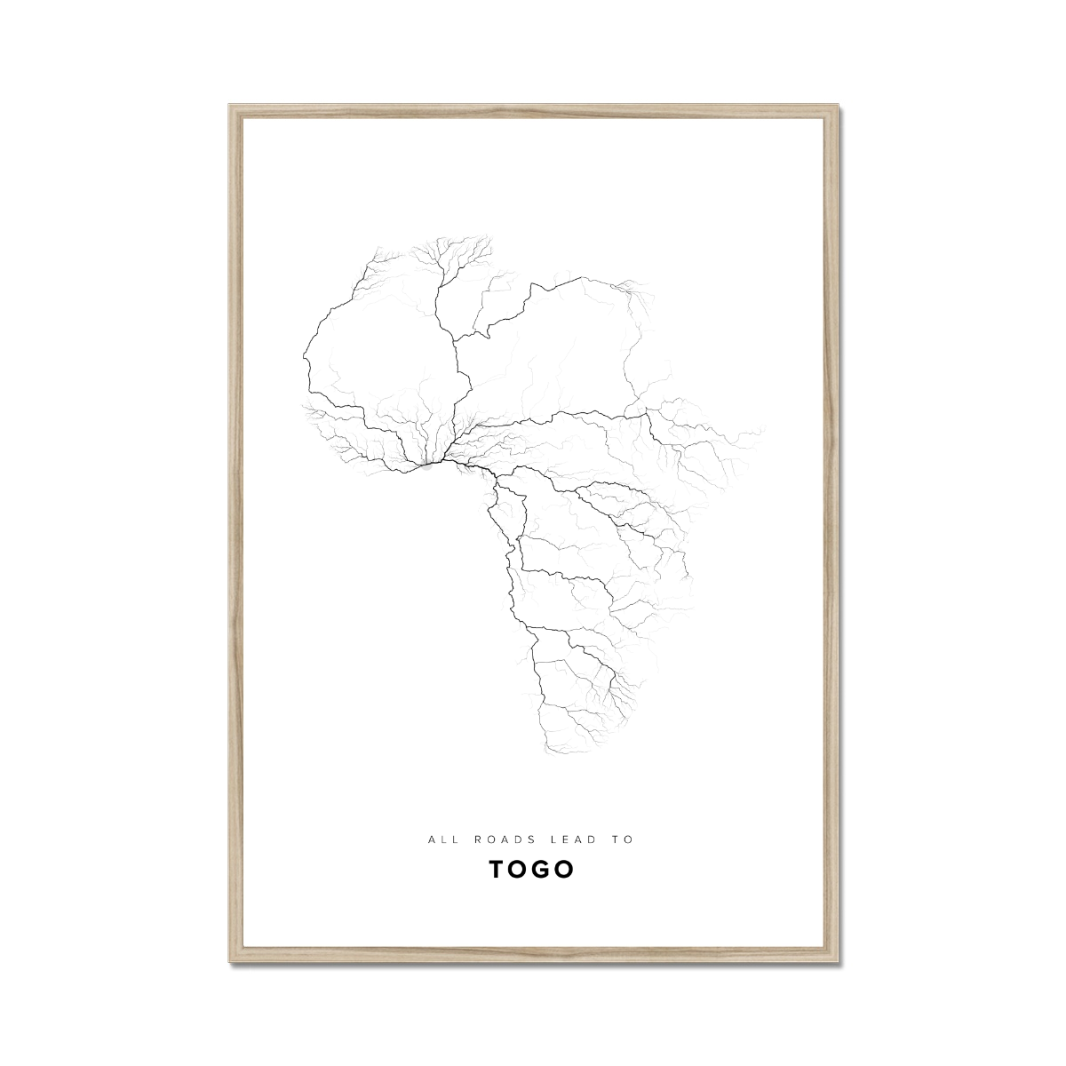 All roads lead to Togo Fine Art Map Print