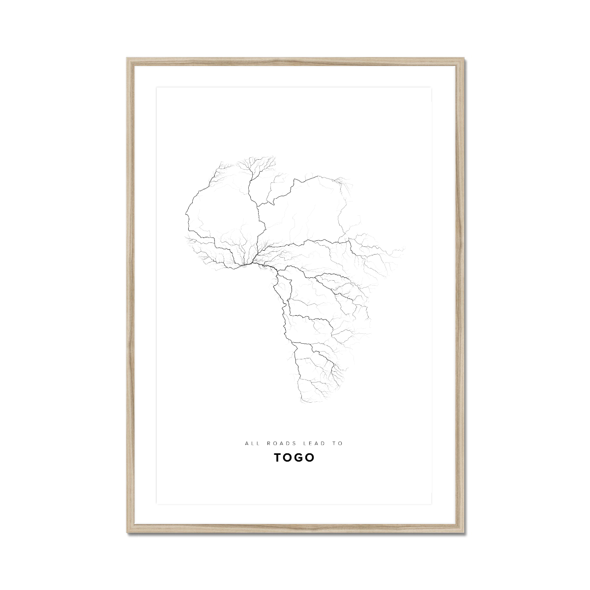 All roads lead to Togo Fine Art Map Print