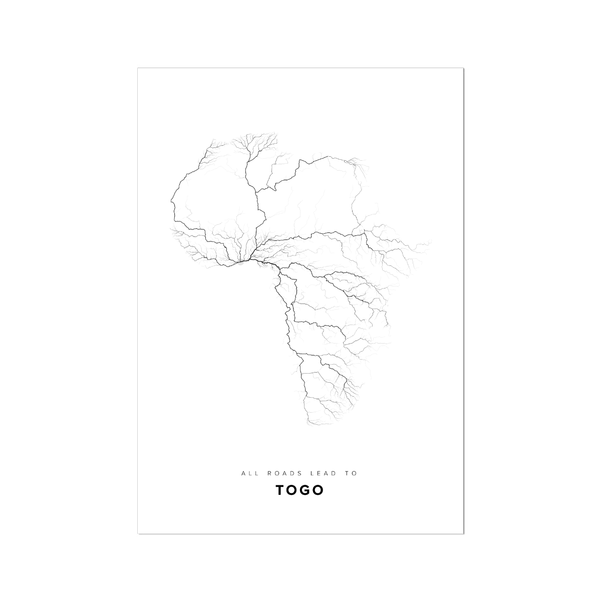 All roads lead to Togo Fine Art Map Print