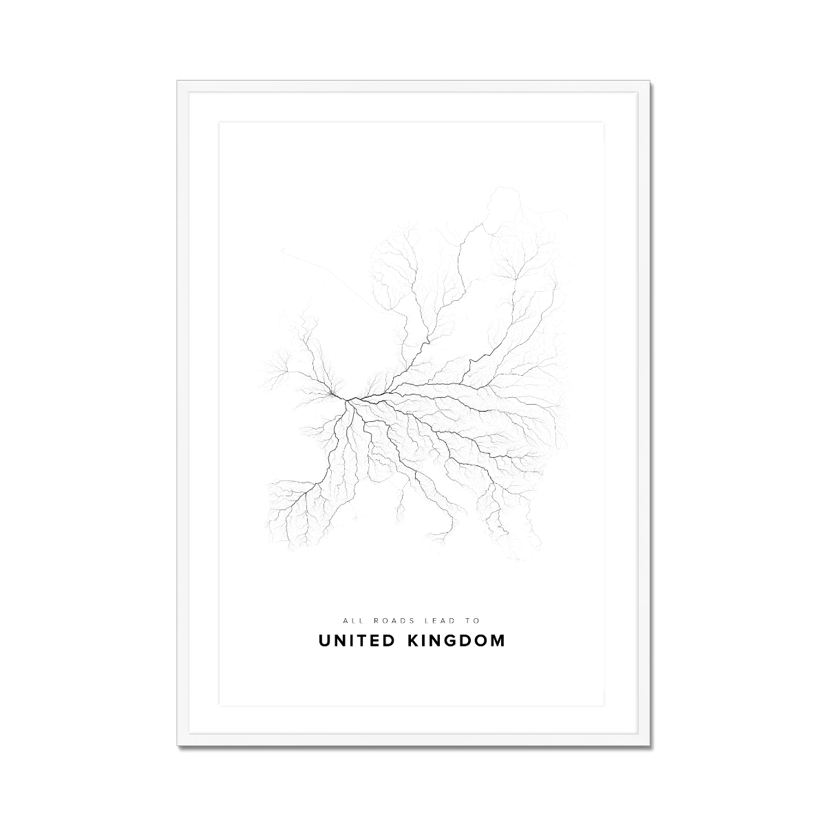 All roads lead to United Kingdom Fine Art Map Print