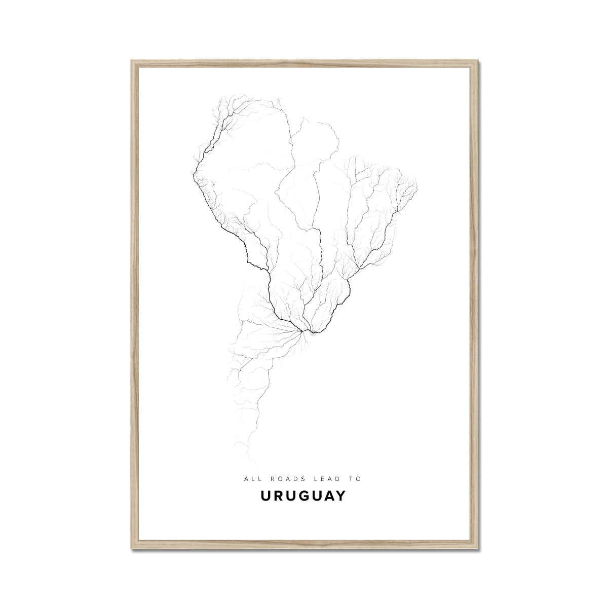 All roads lead to Uruguay Fine Art Map Print