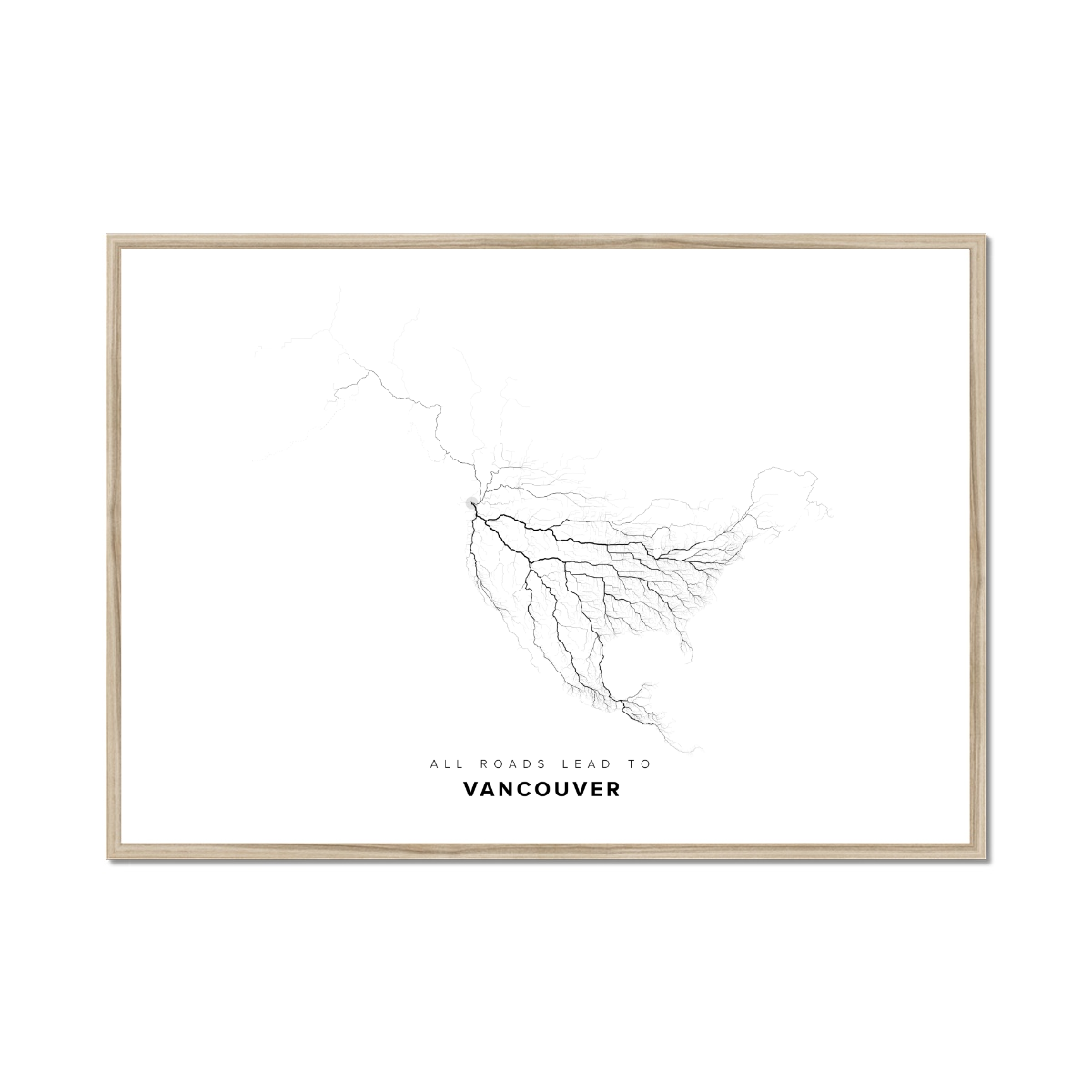 All roads lead to Vancouver (Canada) Fine Art Map Print