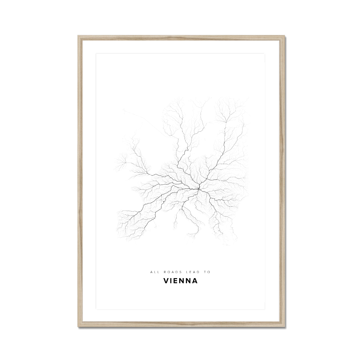 All roads lead to Vienna (Austria) Fine Art Map Print