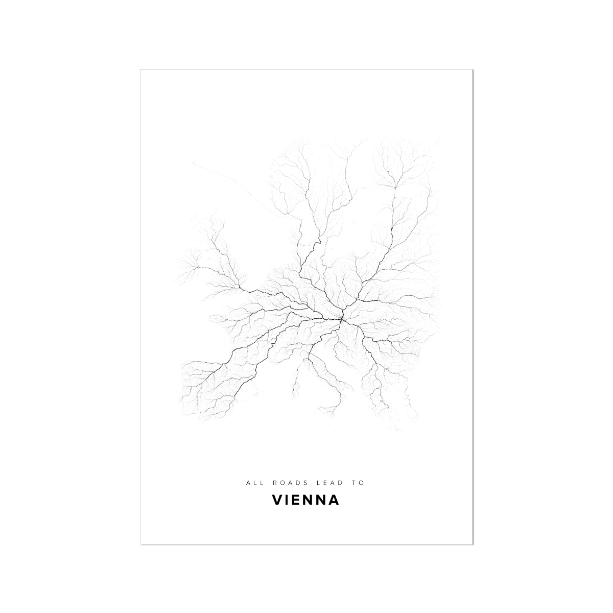 All roads lead to Vienna (Austria) Fine Art Map Print