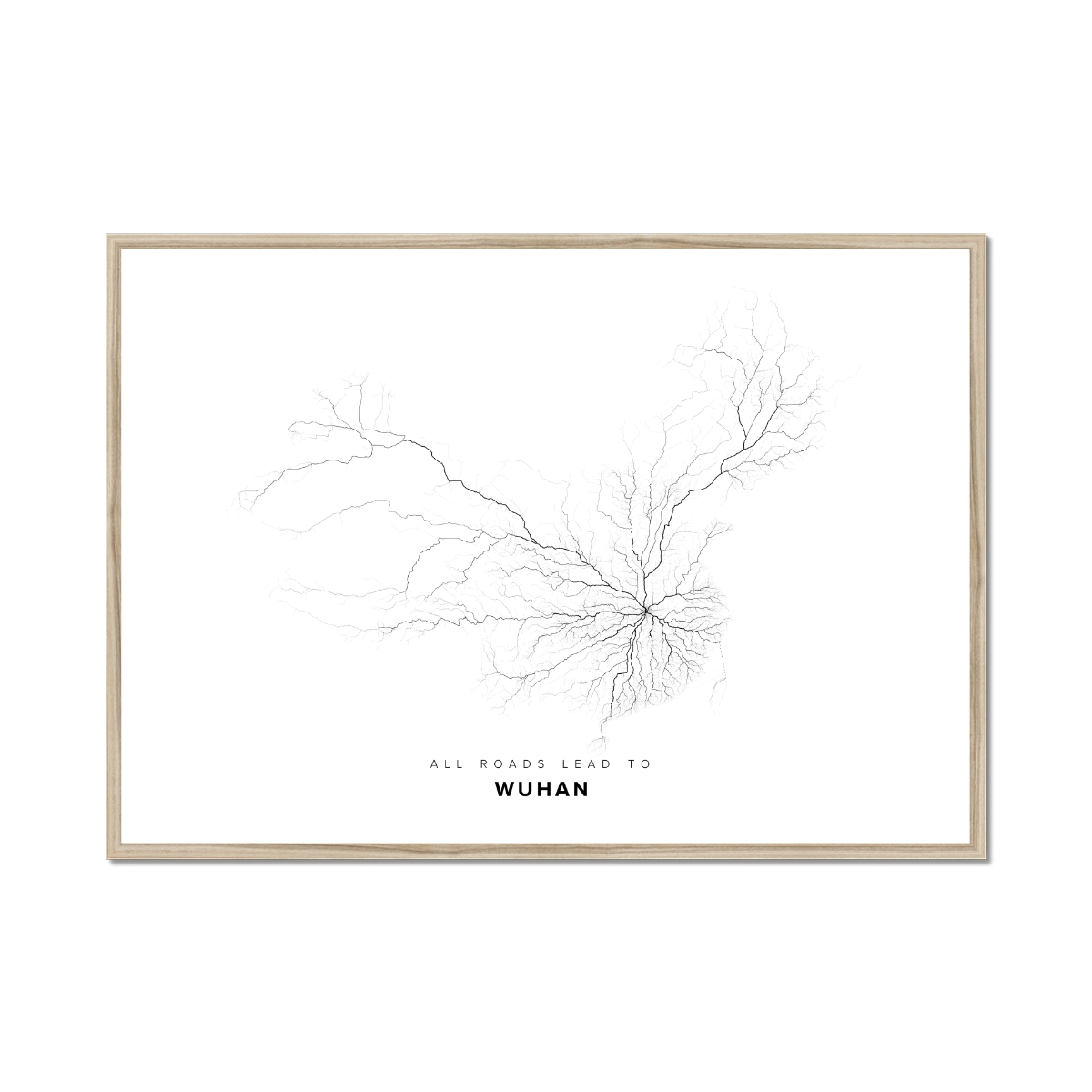 All roads lead to Wuhan (China) Fine Art Map Print