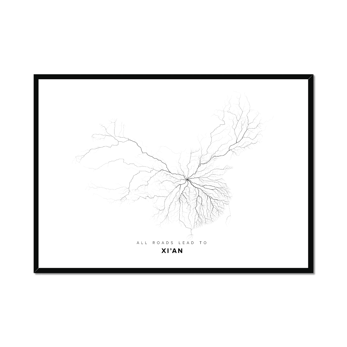 All roads lead to Xi’an (China) Fine Art Map Print