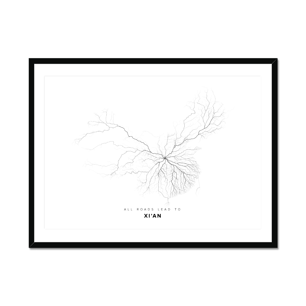 All roads lead to Xi’an (China) Fine Art Map Print