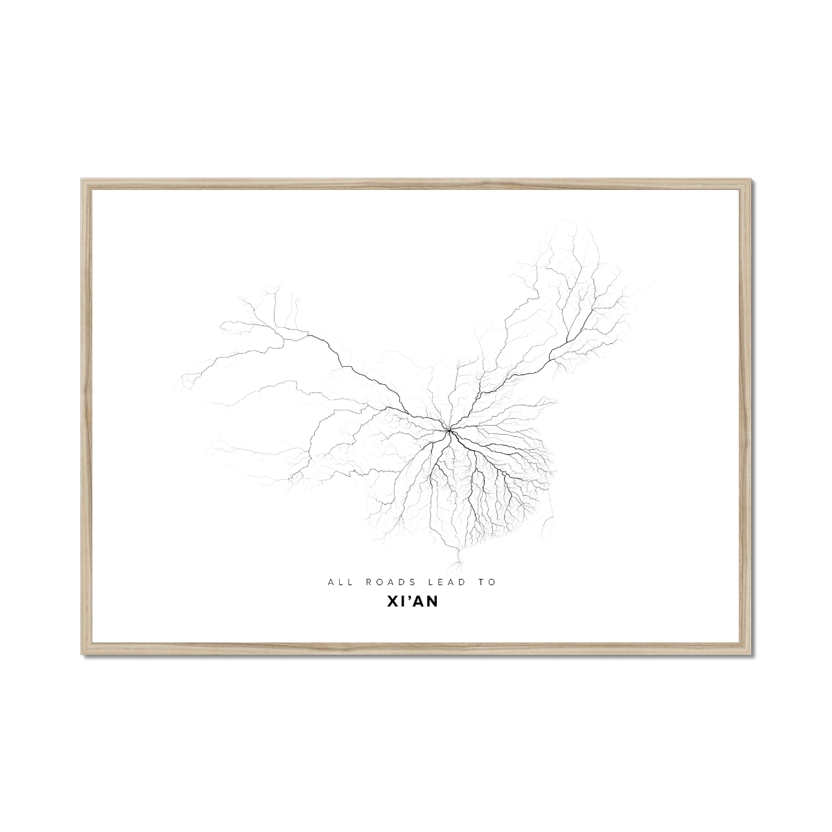 All roads lead to Xi’an (China) Fine Art Map Print