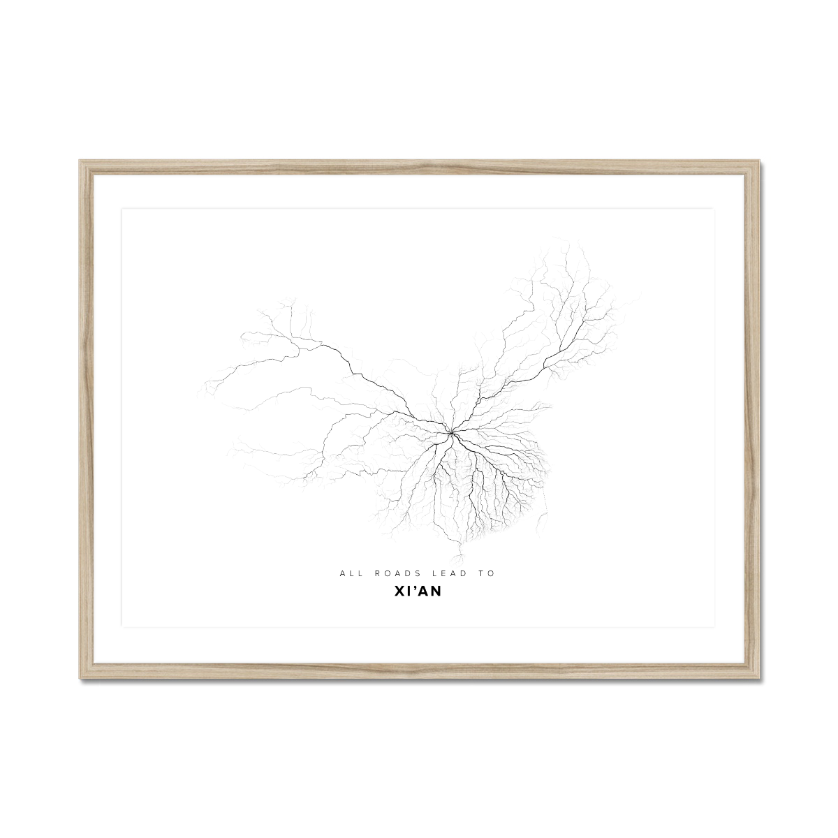 All roads lead to Xi’an (China) Fine Art Map Print