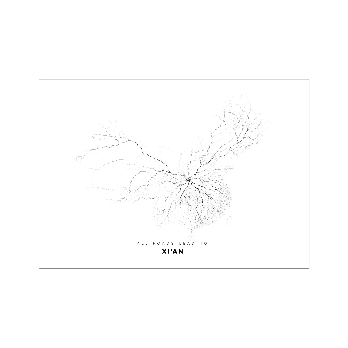 All roads lead to Xi’an (China) Fine Art Map Print