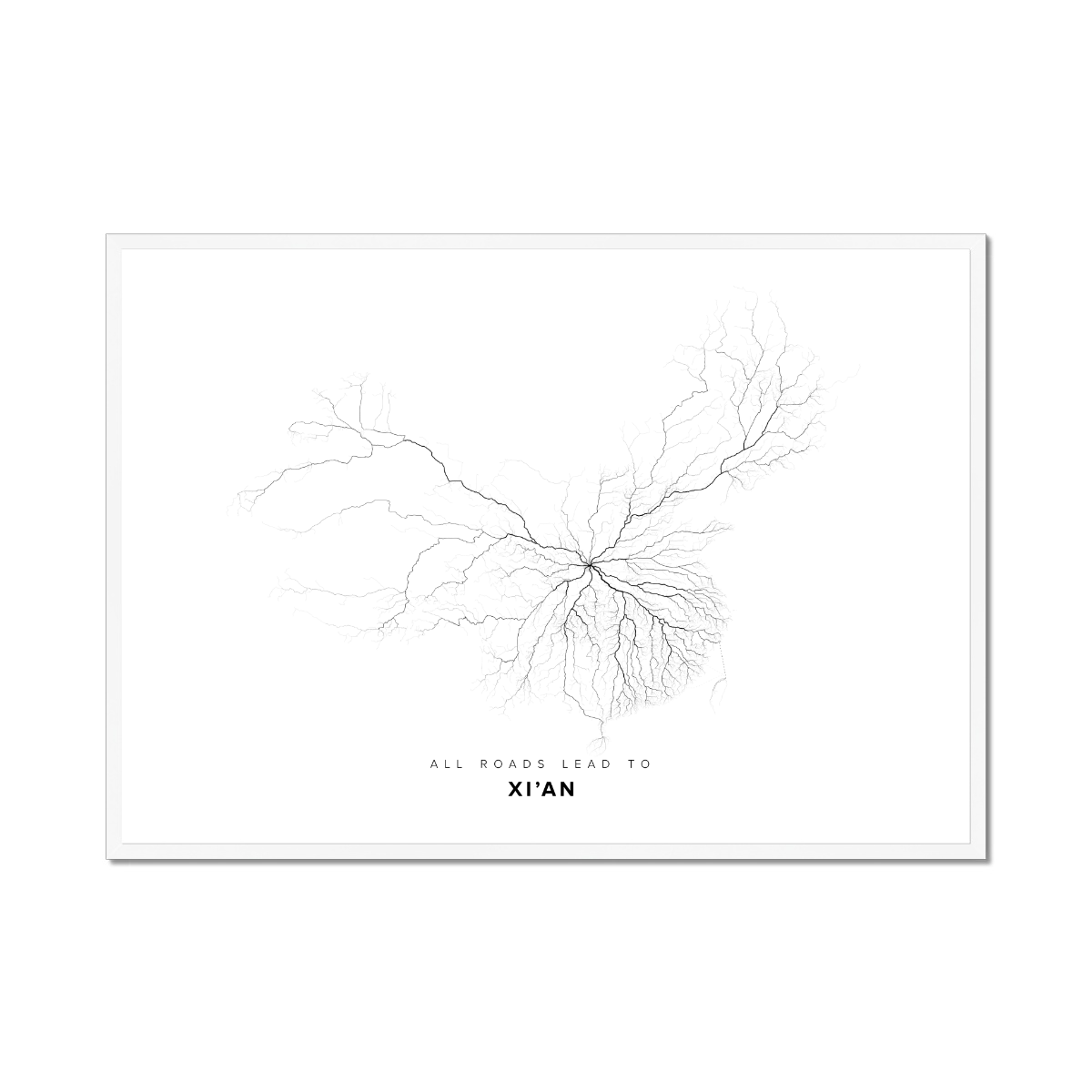 All roads lead to Xi’an (China) Fine Art Map Print