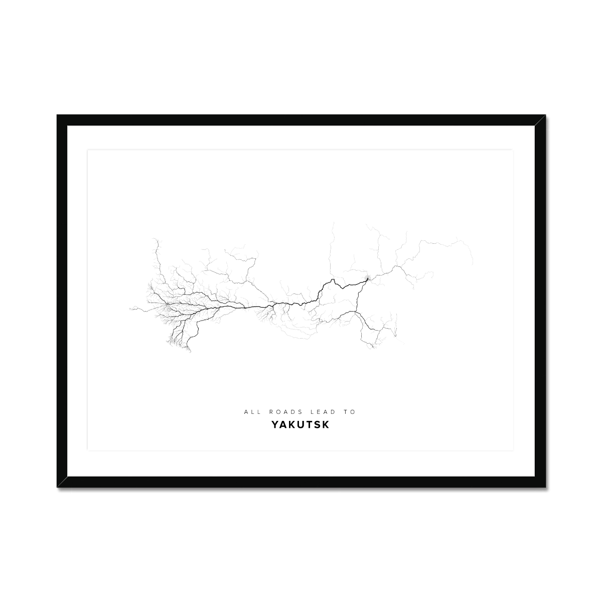 All roads lead to Yakutsk (Russian Federation) Fine Art Map Print
