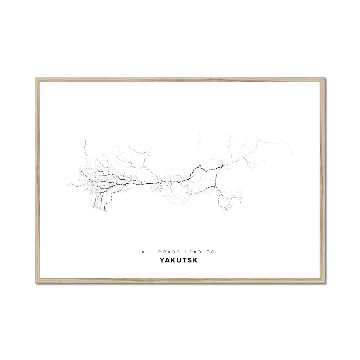 All roads lead to Yakutsk (Russian Federation) Fine Art Map Print