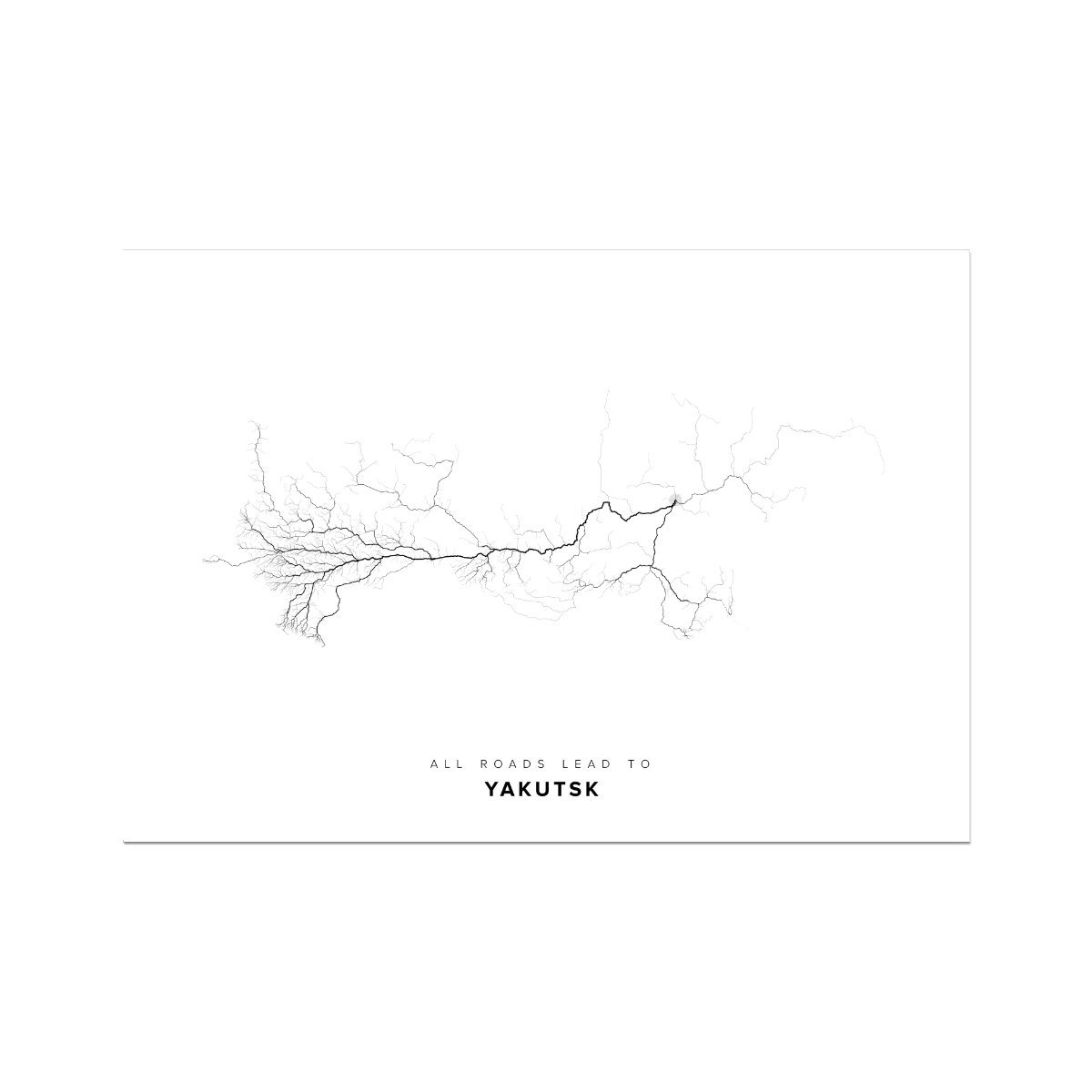 All roads lead to Yakutsk (Russian Federation) Fine Art Map Print