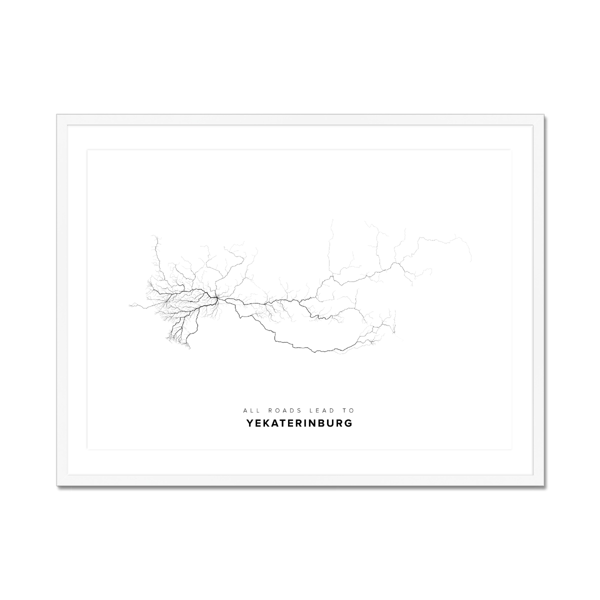 All roads lead to Yekaterinburg (Russian Federation) Fine Art Map Print