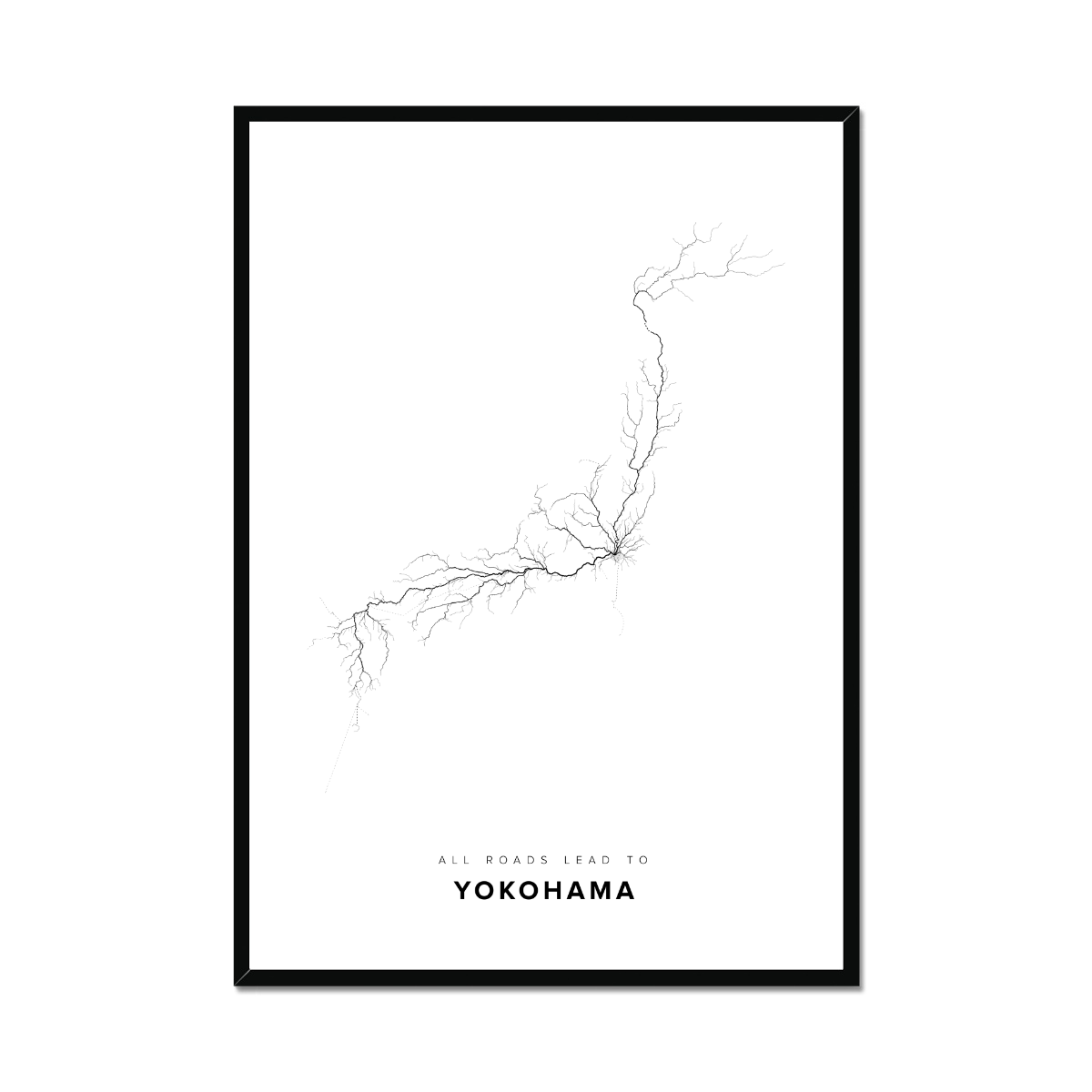 All roads lead to Yokohama (Japan) Fine Art Map Print