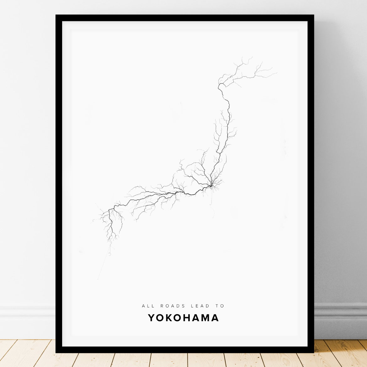 All roads lead to Yokohama (Japan) Fine Art Map Print