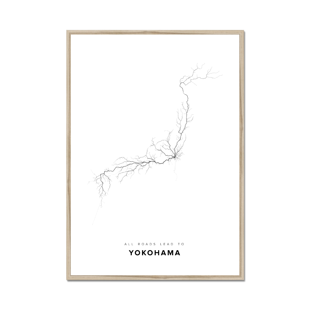 All roads lead to Yokohama (Japan) Fine Art Map Print