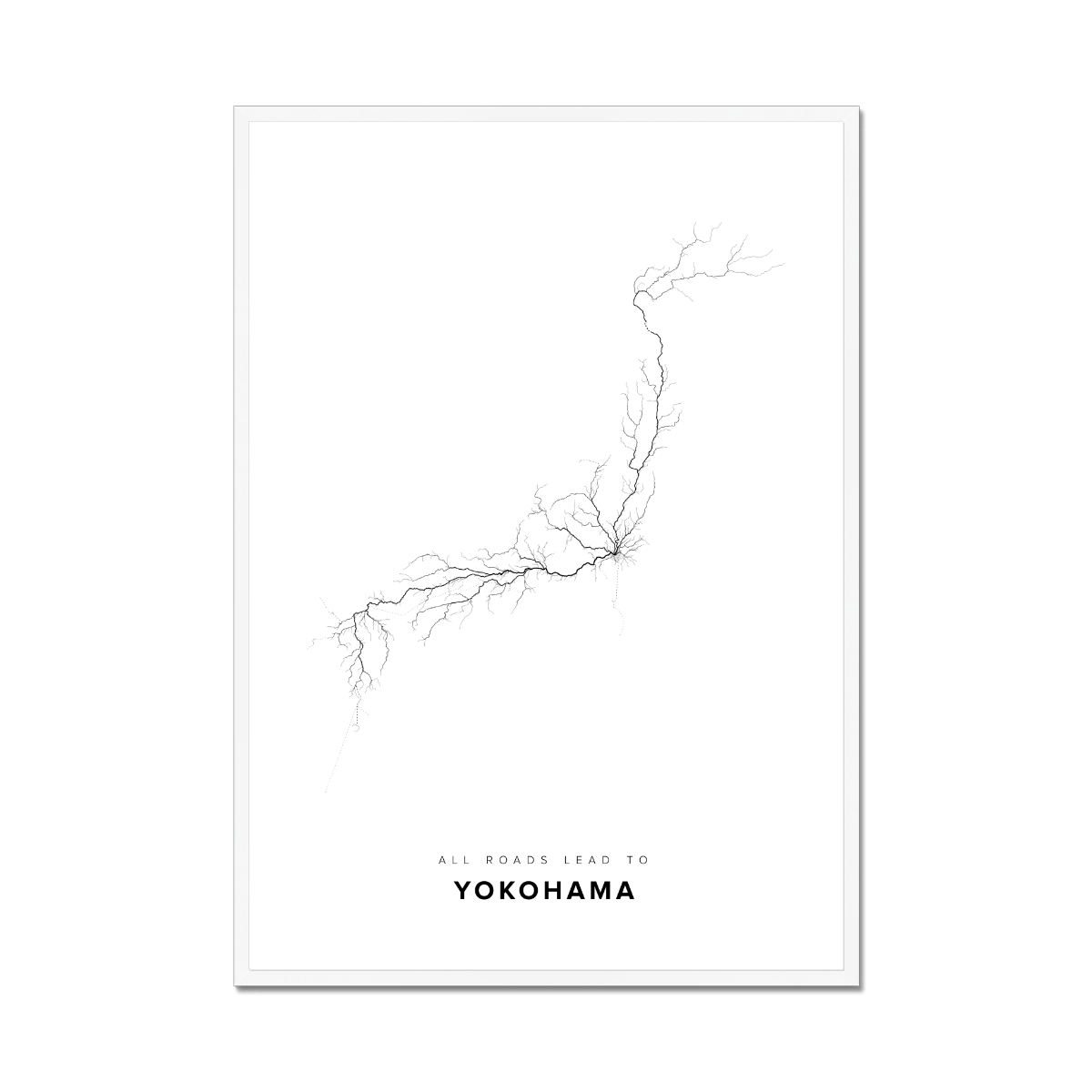 All roads lead to Yokohama (Japan) Fine Art Map Print